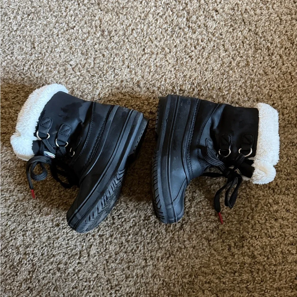 Nautica Toddler Boys Ayce Faux Fur Snow Boots 12 Black